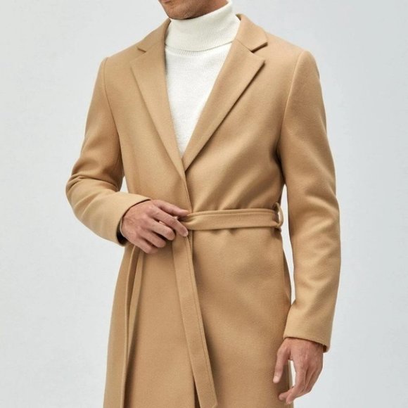 . Other - Khaki Mens Belted Overcoat